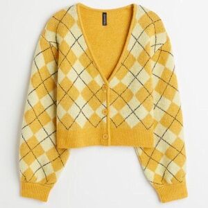 Yellow cropped cardigan